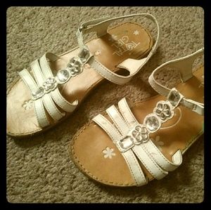 White Gladiator Sandals w/ Jewels from Total Girl